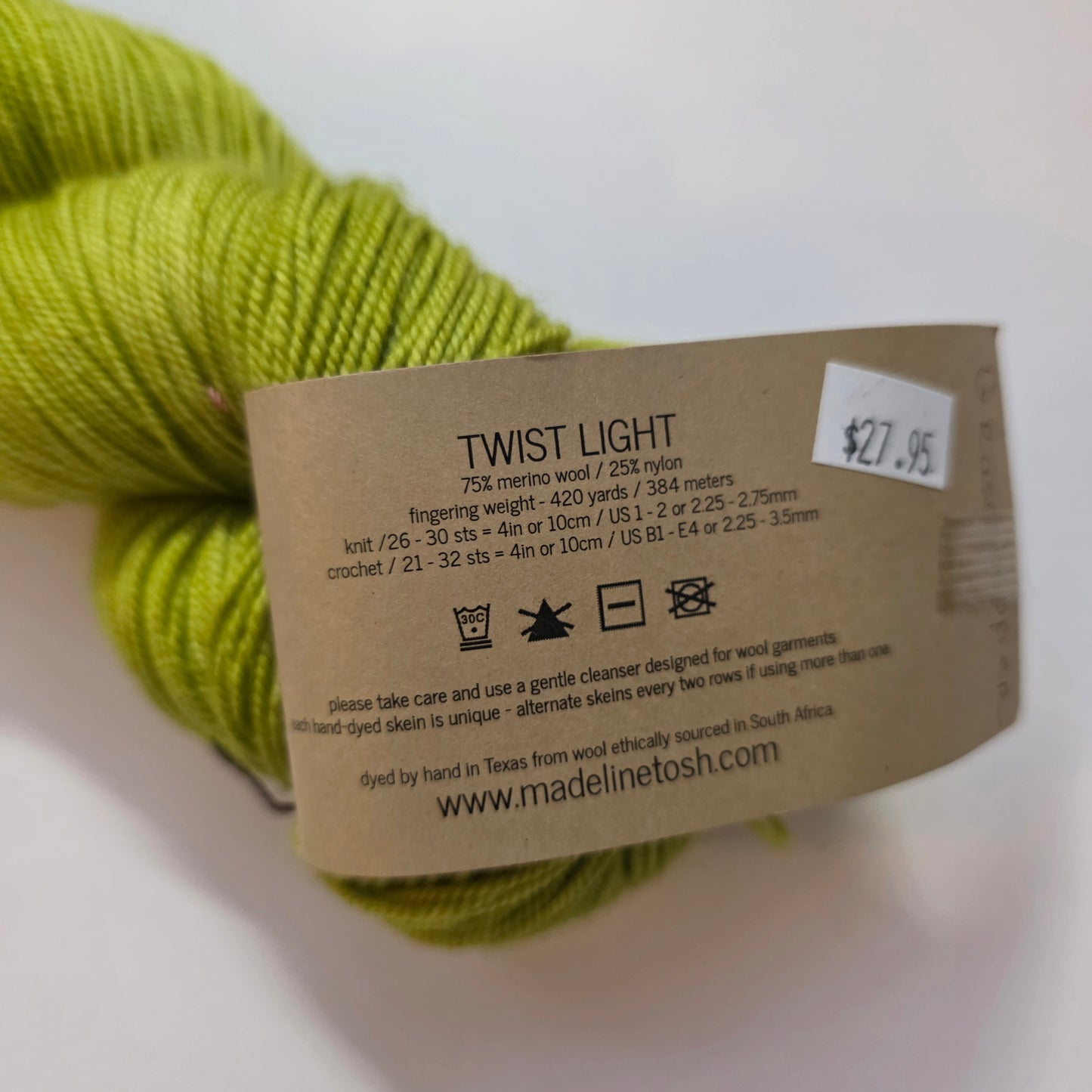 Madelinetosh Twist Light Fingering - Chartreuse