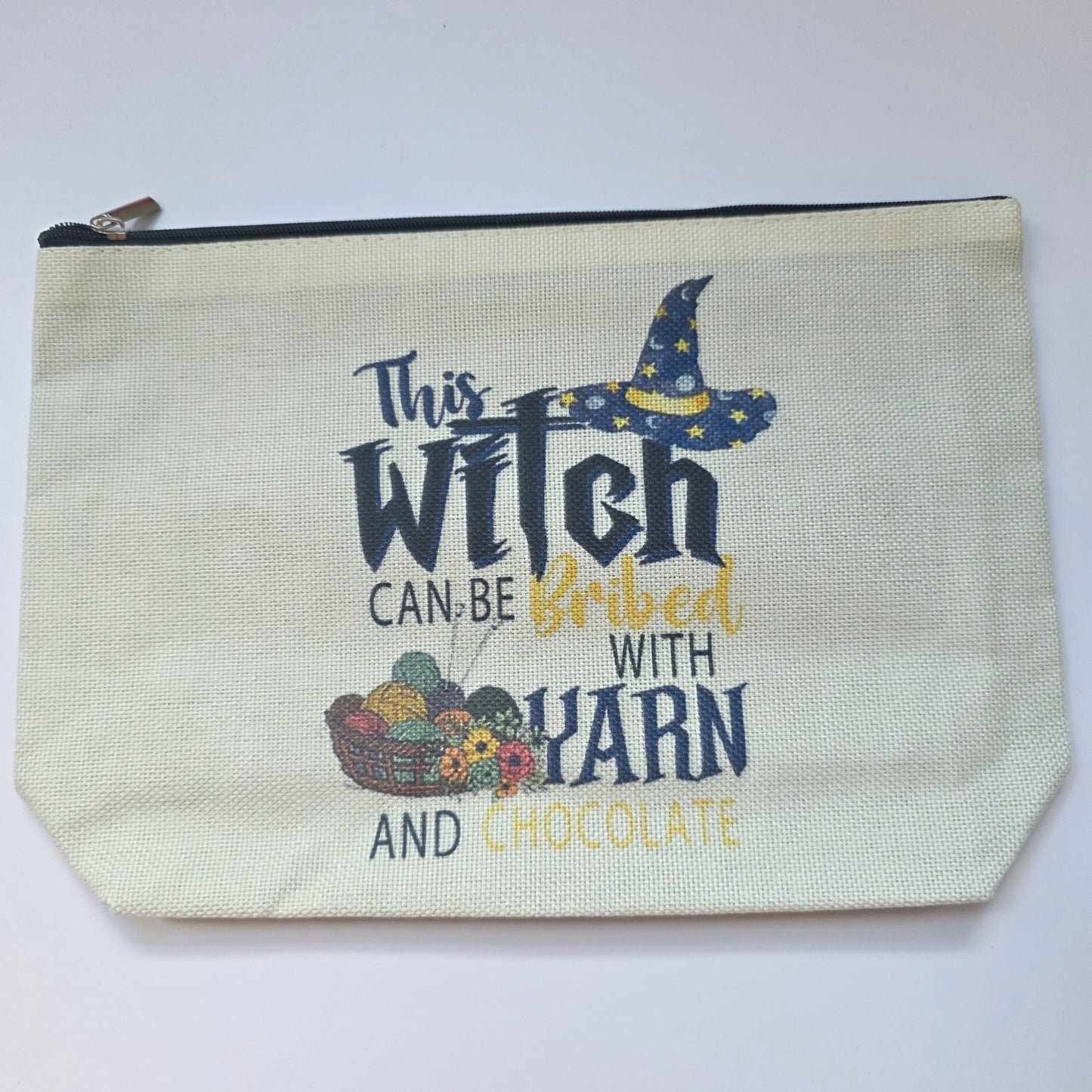 Small Canvas Project Bag, zipper closure, lined