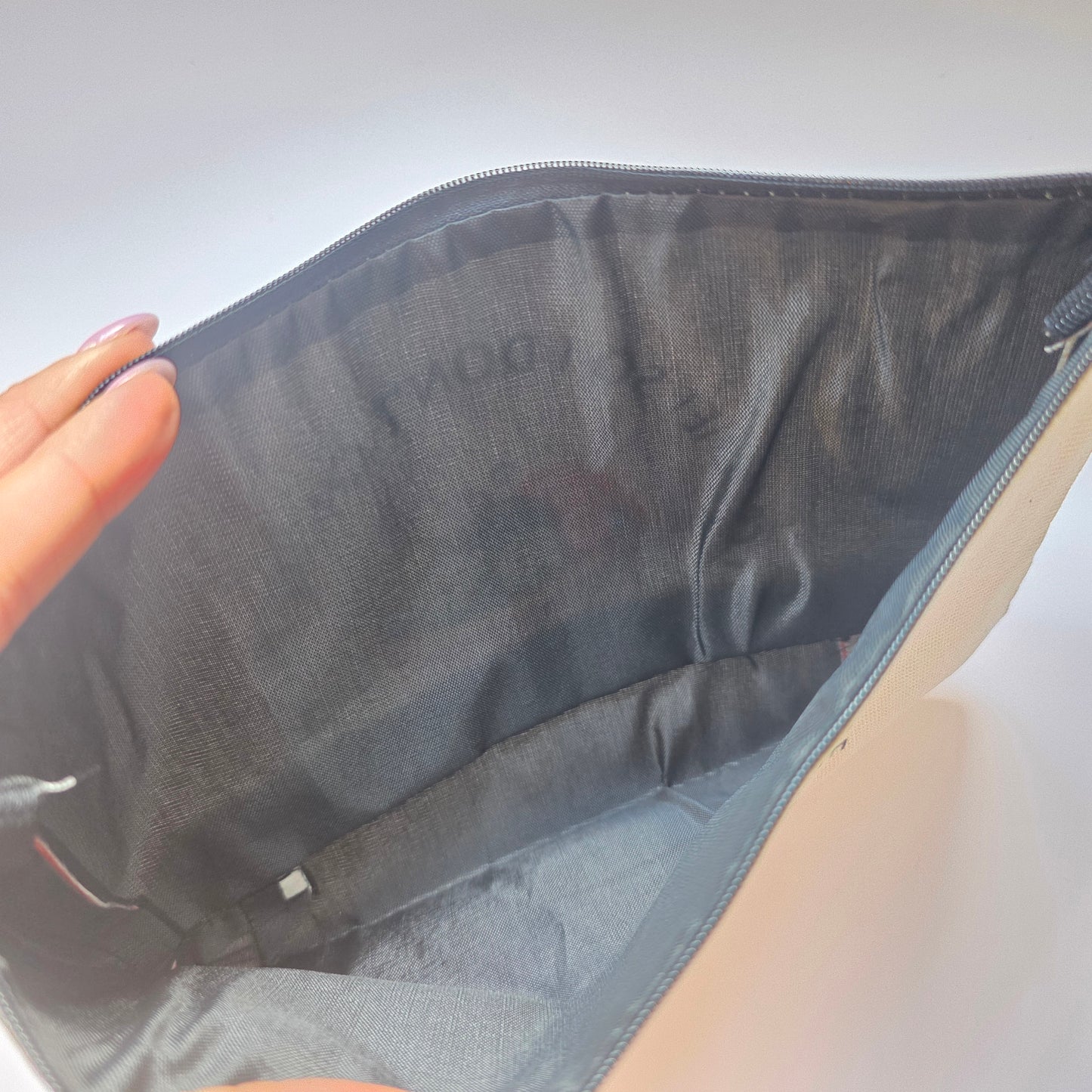 Small Canvas Project Bag, zipper closure, lined