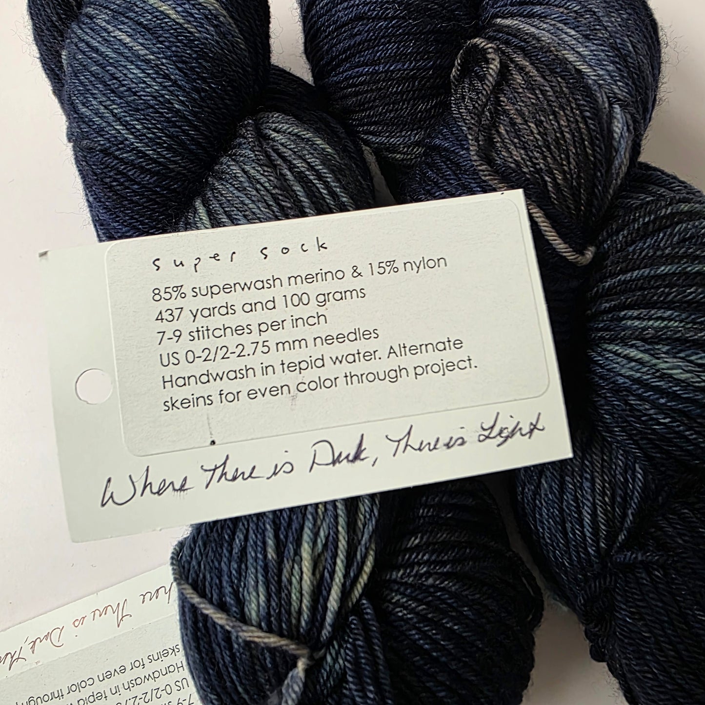 Sundara Super Sock fingering, where there is dark, there is light