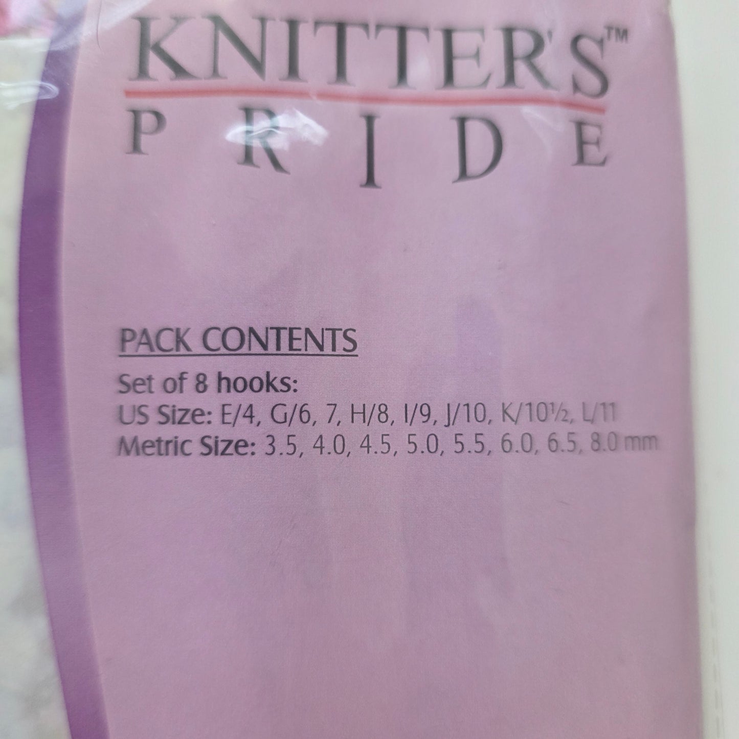 Knitter's Pride dreamz symfonie wood crochet hook set. 8 sizes. Single ended