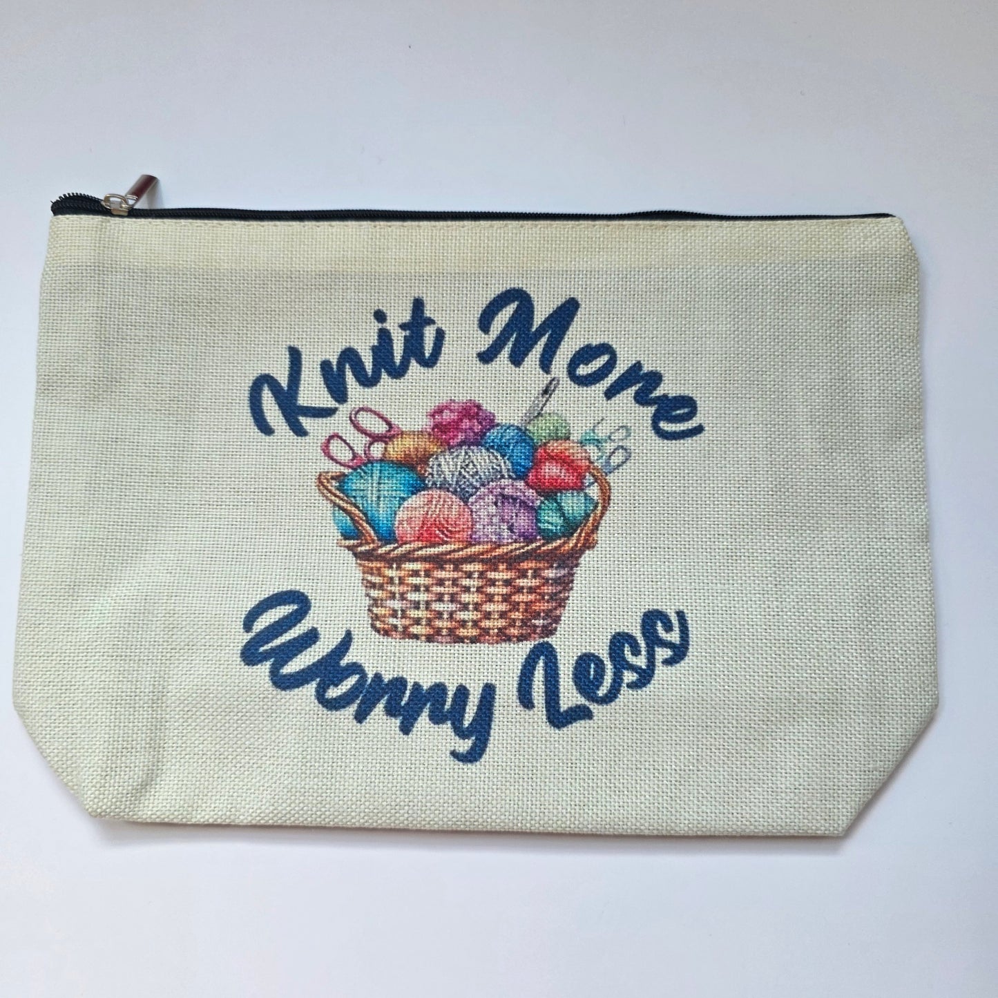 Small Canvas Project Bag, zipper closure, lined
