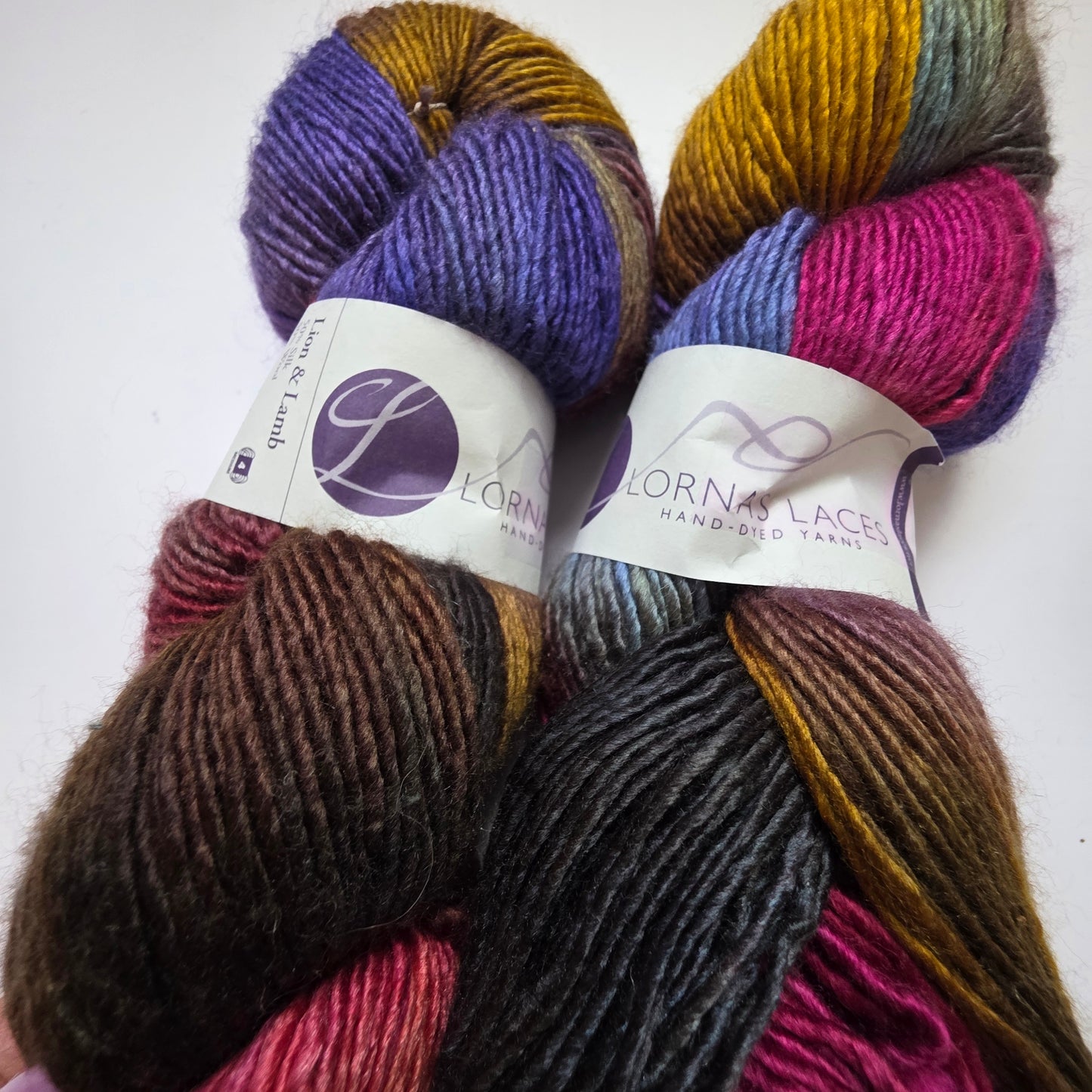 Lorna's Laces lion & lamb worsted. Merino silk