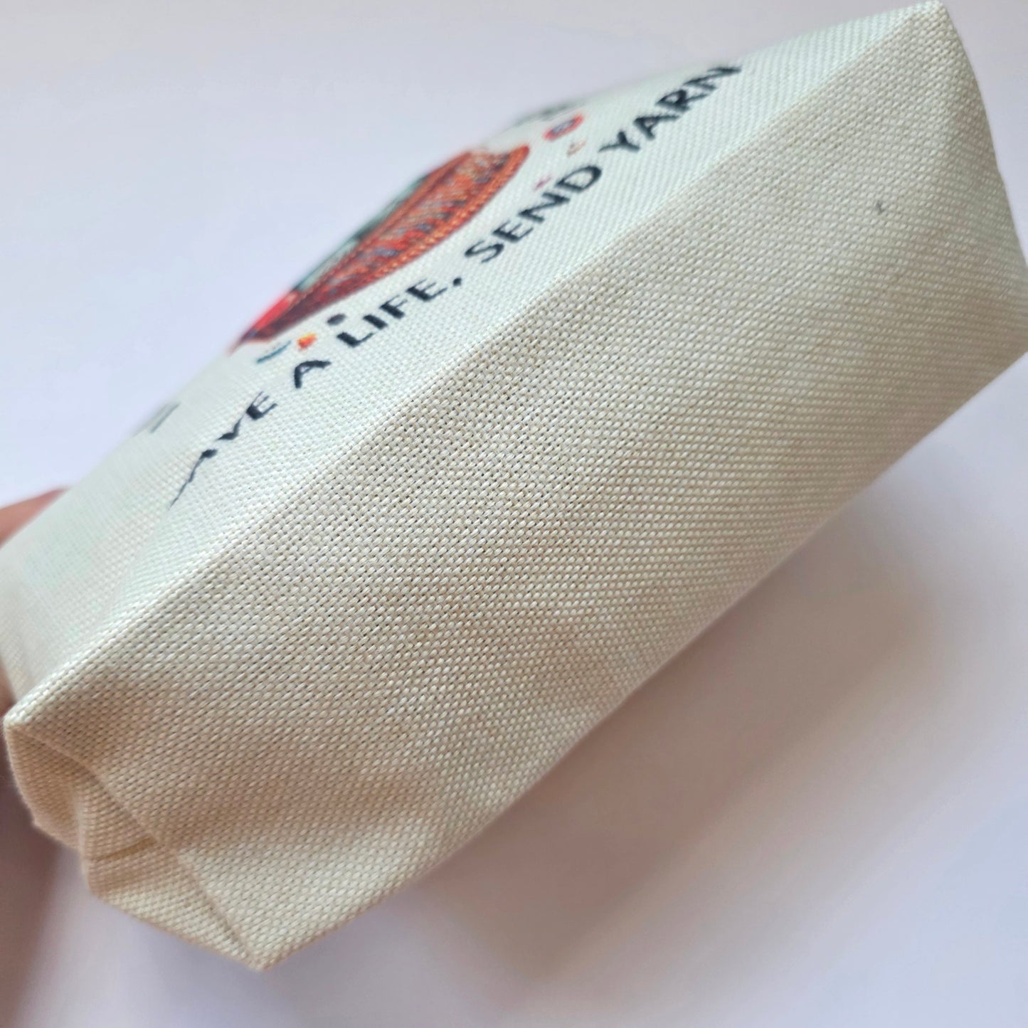 Small Canvas Project Bag, zipper closure, lined