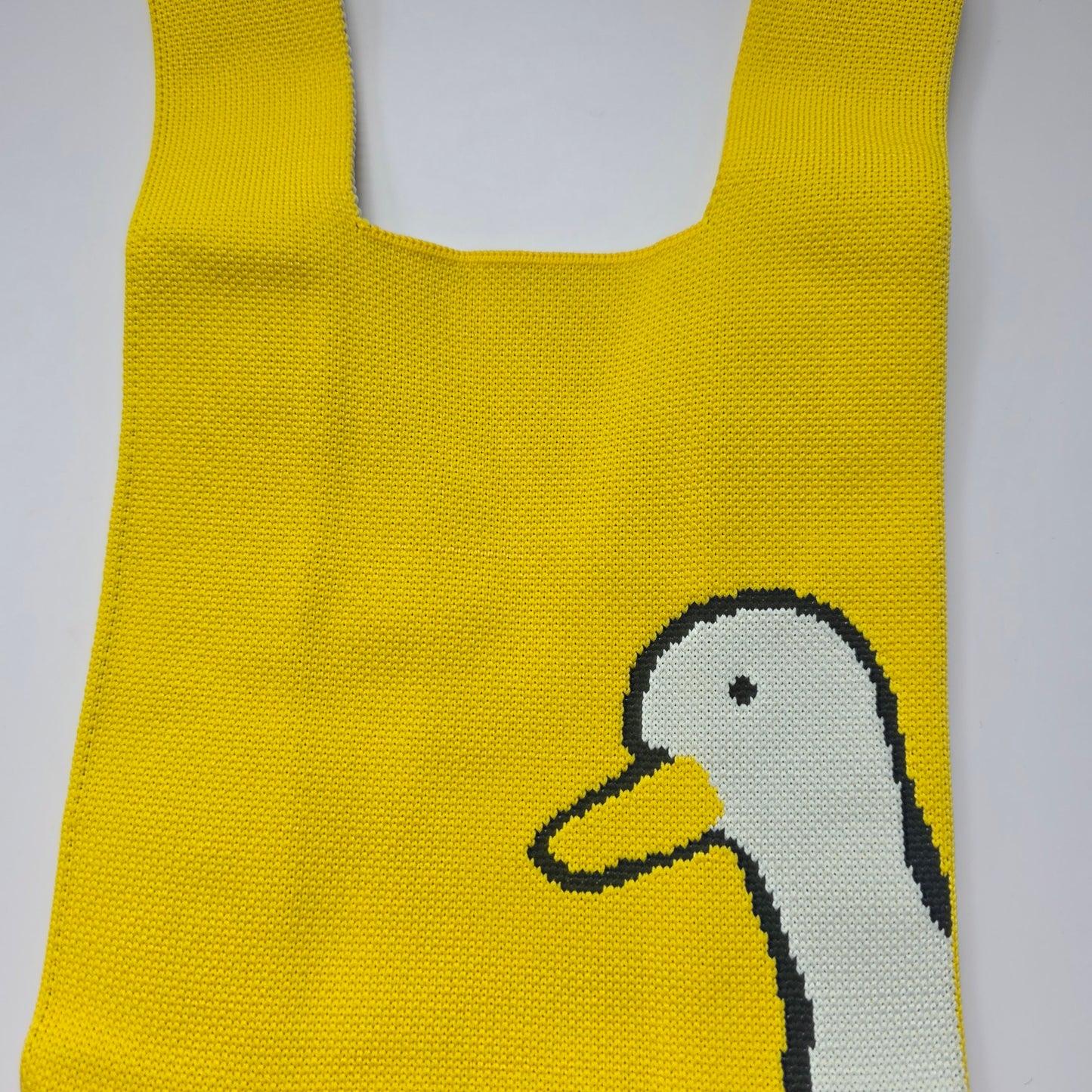 Small Knitted Project Bag Travel Tote Wristlet Yellow Duck