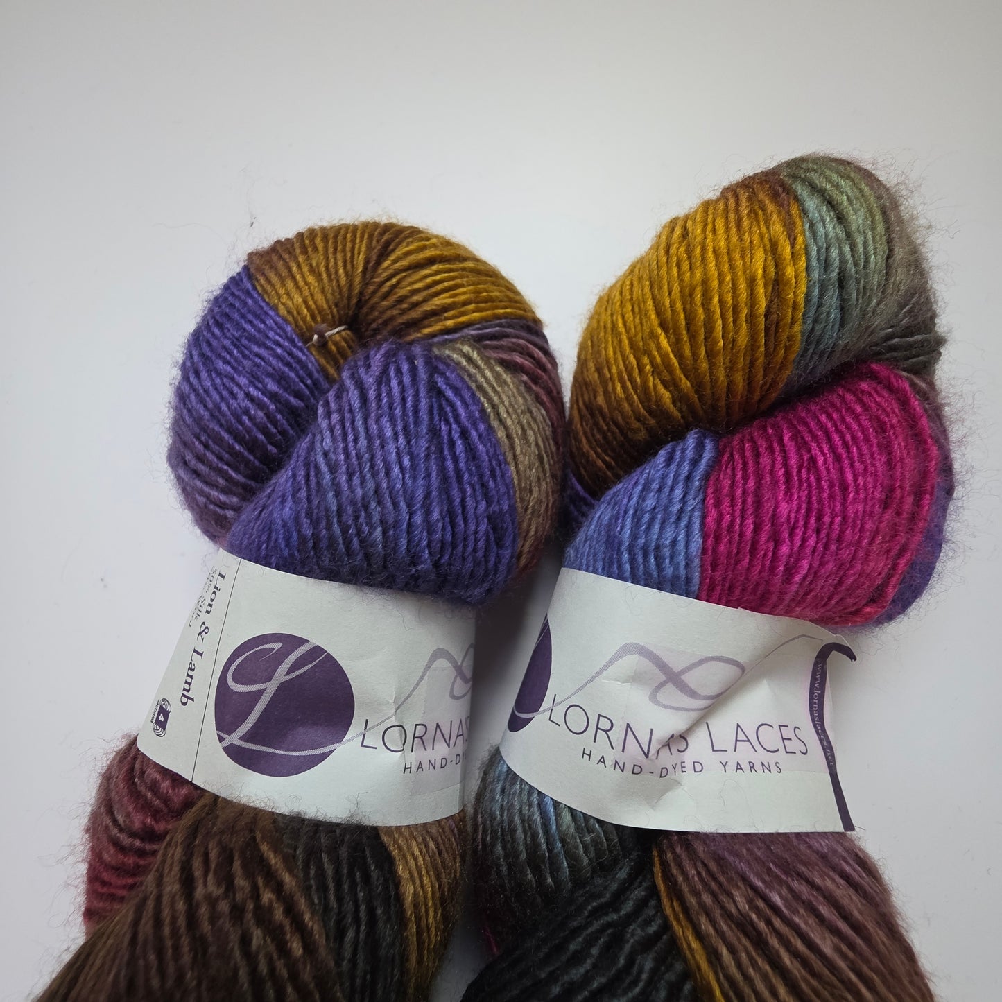 Lorna's Laces lion & lamb worsted. Merino silk