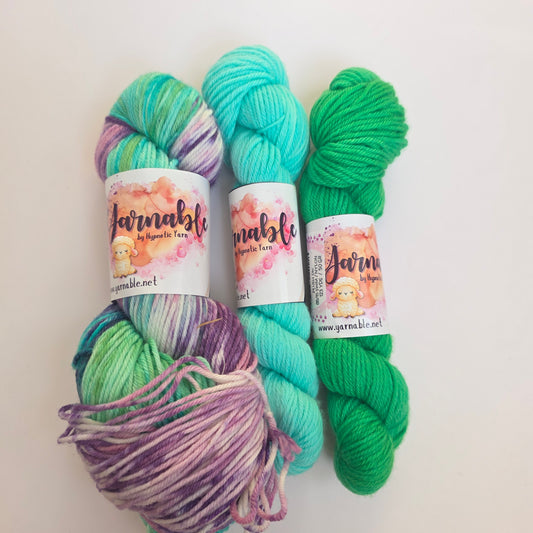 3 Skein Bundle, Yarnable DK, coordinating colors!