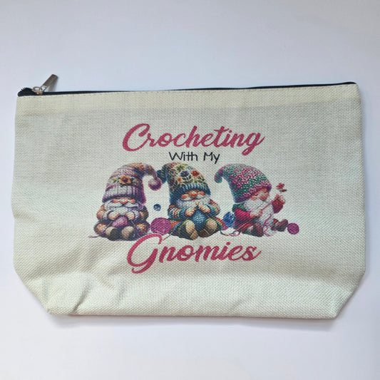 Small Canvas Project Bag, zipper closure,  lined