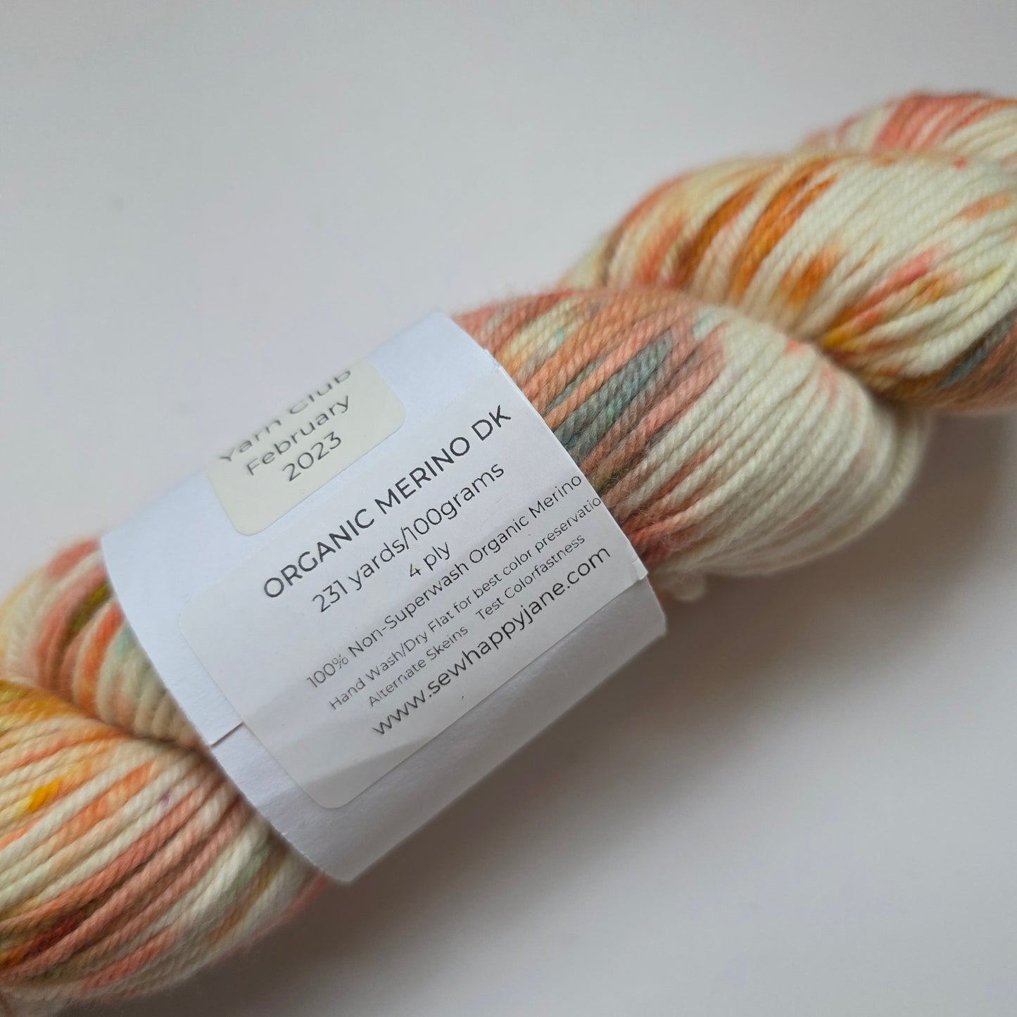 Sew Happy Jane, Organic Merino DK - Hand Dyed Yarn Club