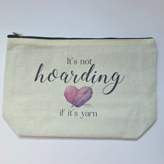 Small Canvas Project Bag, zipper closure,  lined