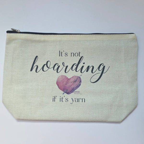 Small Canvas Project Bag, zipper closure,  lined