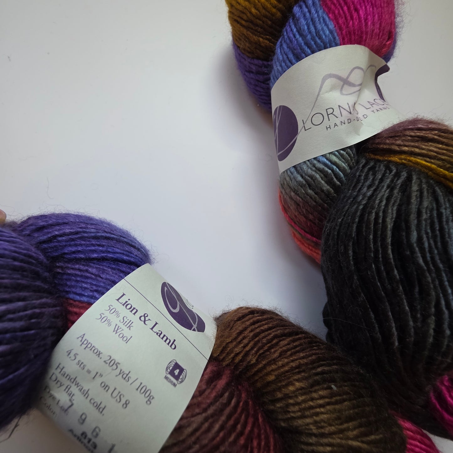 Lorna's Laces lion & lamb worsted. Merino silk