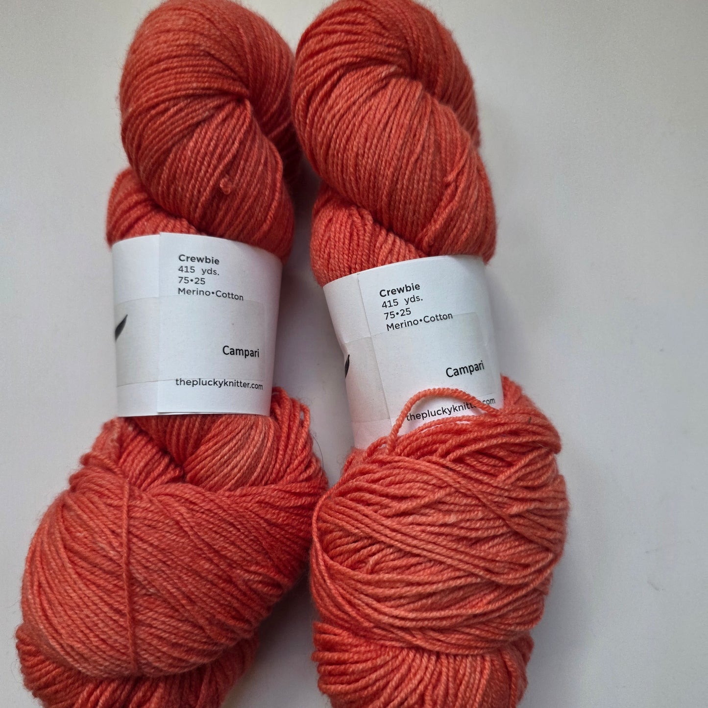 Plucky Knitter Crewbie Fingering , Campari