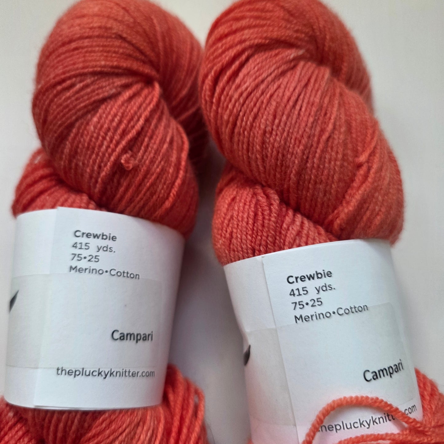 Plucky Knitter Crewbie Fingering , Campari